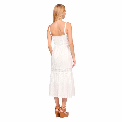 Vestido Duplan blanco para dama 51945