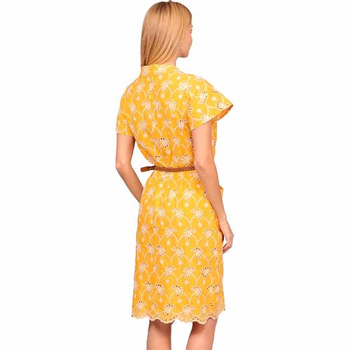 Vestido Duplan amarillo para dama 54844