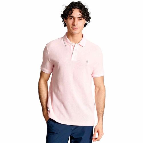 Playera tipo polo Original Penguin rosa para caballero opkm3500