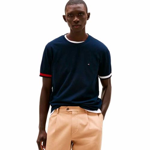 Playera Tommy Hilfiger azul para caballero mw0mw38078-dw5