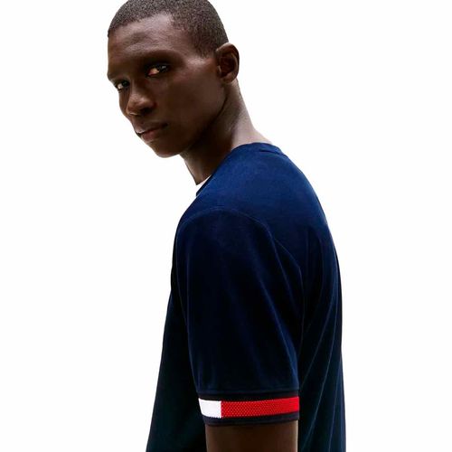 Playera Tommy Hilfiger azul para caballero mw0mw38078-dw5