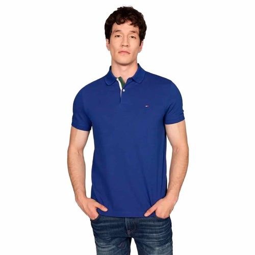 Playera tipo polo Tommy Hilfiger azul para caballero mw0mw37520-d03