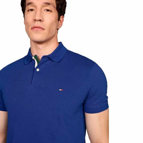 Playera tipo polo Tommy Hilfiger azul para caballero mw0mw37520-d03