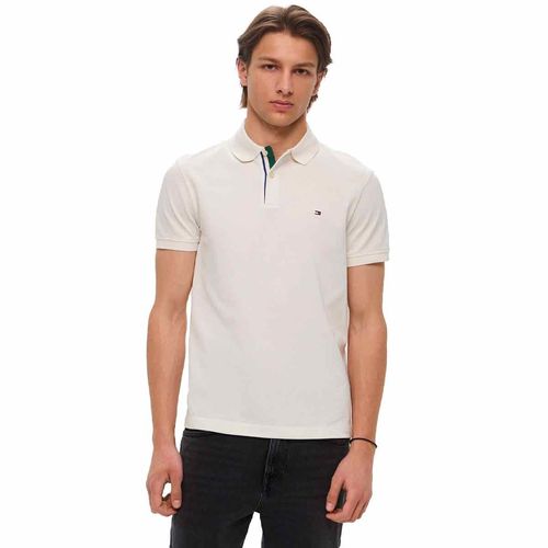 Playera tipo polo Tommy Hilfiger blanco para caballero mw0mw37520-z00