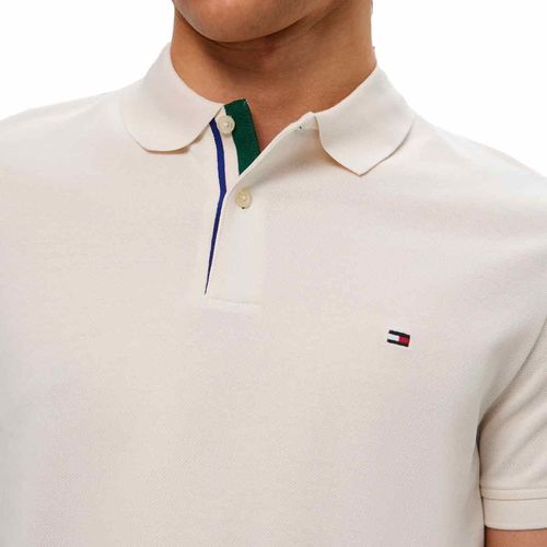 Playera tipo polo Tommy Hilfiger blanco para caballero mw0mw37520-z00