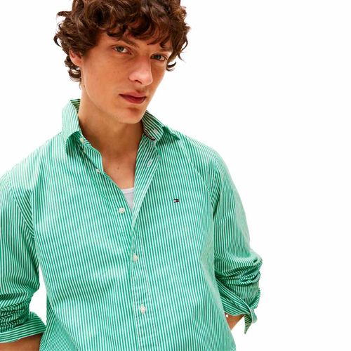 Camisa Tommy Hilfiger verde para caballero mw0mw37549-0ce