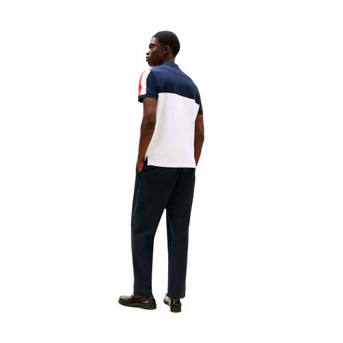 Playera tipo polo Tommy Hilfiger blanco para caballero mw0mw38966-ybr