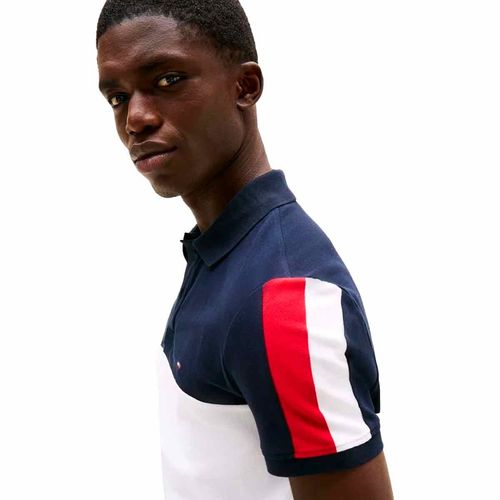 Playera tipo polo Tommy Hilfiger blanco para caballero mw0mw38966-ybr