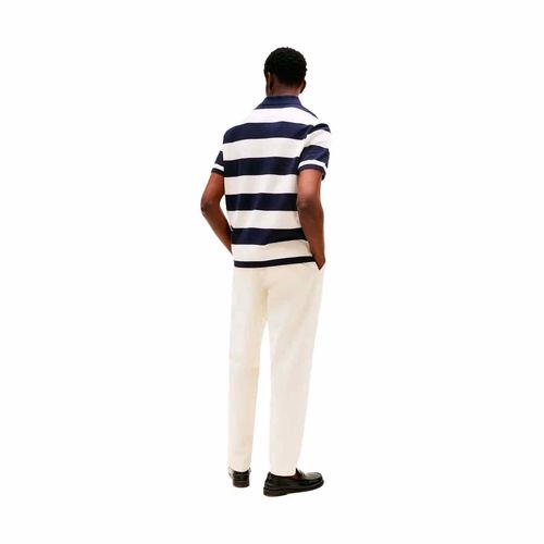 Playera tipo polo Tommy Hilfiger blanco para caballero mw0mw39045-0a5