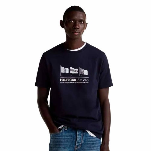 Playera Tommy Hilfiger negro para caballero mw0mw37439-dw5