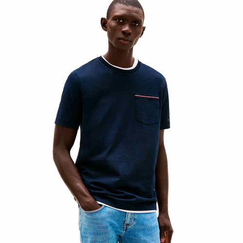 Playera Tommy Hilfiger azul para caballero mw0mw37452-dw5