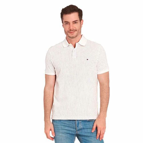 Playera tipo polo Tommy Hilfiger blanco para caballero mw0mw38146-z00