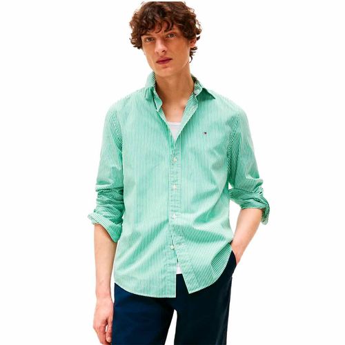 Camisa Tommy Hilfiger verde para caballero mw0mw37549-0ce
