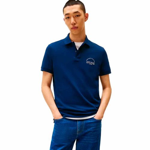 Playera tipo polo Tommy Hilfiger azul para caballero mw0mw38486-daf
