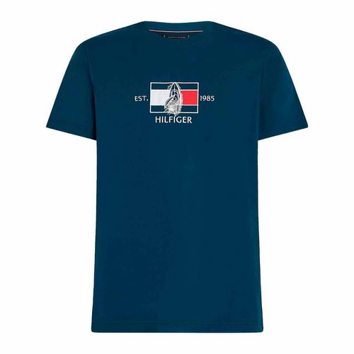 Playera Tommy Hilfiger azul para caballero mw0mw38628-daf