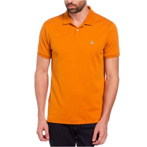 Playera tipo polo Original Penguin naranja para caballero opksb300