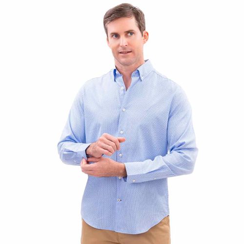 Camisa Nautica azul para caballero w46922-4fx