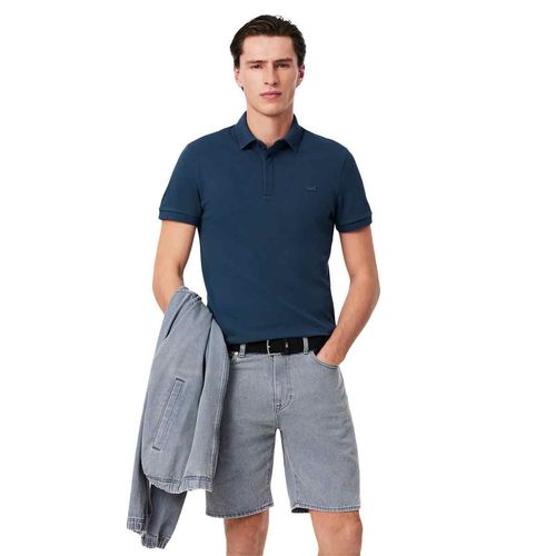 Playera tipo polo Lacoste azul para caballero ph5522-c7z