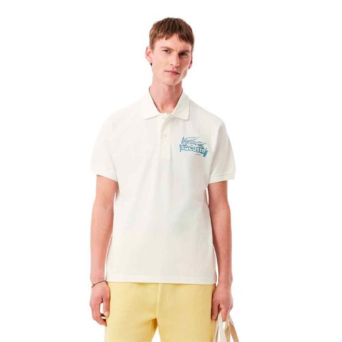 Playera tipo polo Lacoste blanco para caballero ph0285-cpi