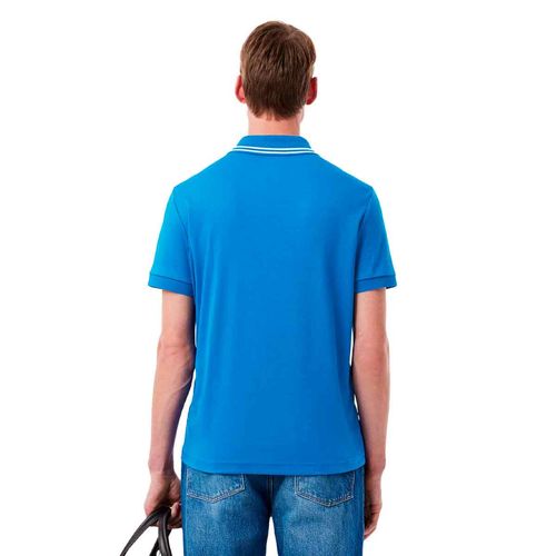 Playera tipo polo Lacoste azul para caballero dh5922-3d3