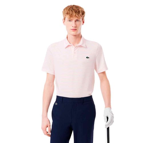 Playera tipo polo Lacoste rosa para caballero dh7418-t91