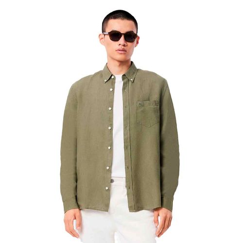 Camisa Lacoste verde para caballero ch5692-bmy