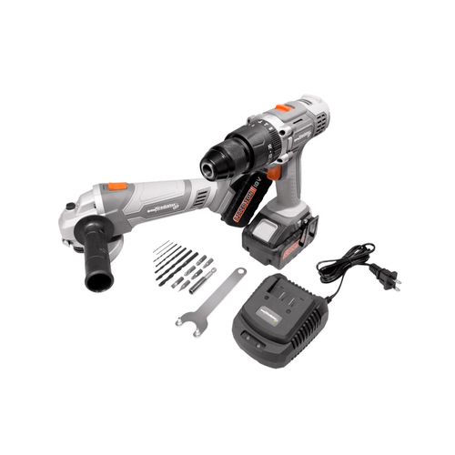 Combo rotomartillo y esmeriladora Gladiator 18v, tp813/18-aa815k2