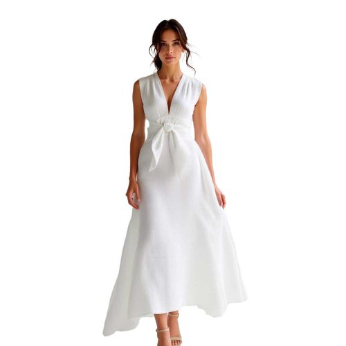 Vestido Mako & Co blanco para dama mkmv0002