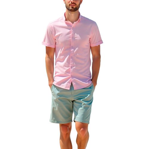 Camisa Mako & Co rosa para caballero mkhc0007