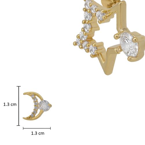 Arete Unlimited by ob chapa de oro 18 k luna y estrella ARCLWKN113
