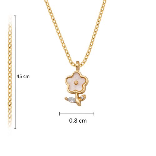 Set de collar y aretes Unlimited by ob chapa de oro 18 k florecitas JRIOTS105