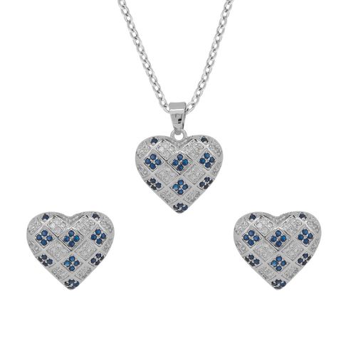 Set de collar y aretes Unlimited by ob rodio corazón zirconia JRCGLDR03R
