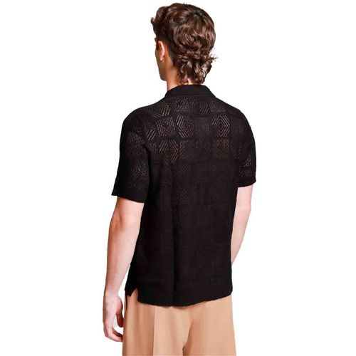 Playera tipo polo Lob negro para caballero cspc0042