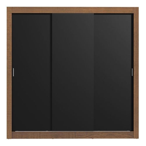 Closet Madesa 3 puertas marron negro doble monaco