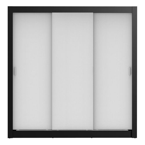 Closet Madesa 3 puertas 2 cajones negro blanco lyon