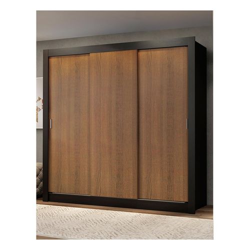 Closet Madesa 3 puertas negro marron doble mónaco