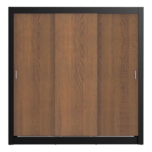 Closet Madesa 3 puertas negro marron doble mónaco