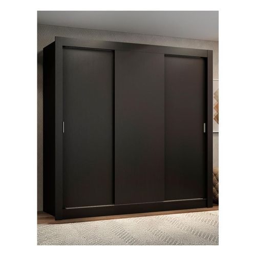 Closet Madesa 3 puertas 2 cajones negro lyon