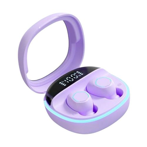 Audífonos bluetooth inalámbricos led Yisen violeta m41
