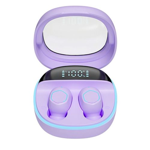 Audífonos bluetooth inalámbricos led Yisen violeta m41
