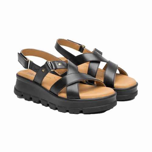 Sandalia casual Flexi negro para dama 128513