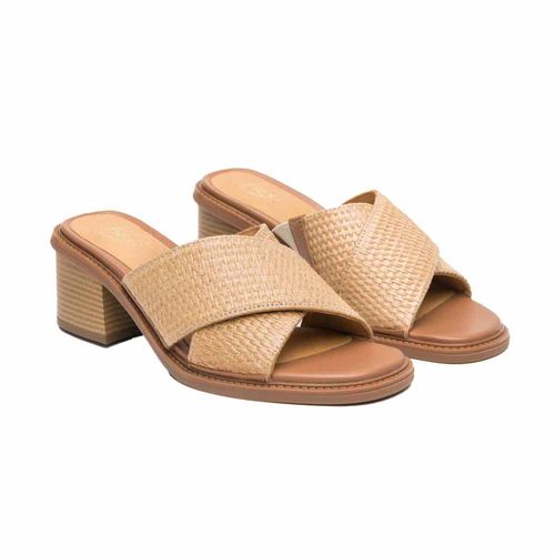 Sandalia casual Flexi camel para dama 128406