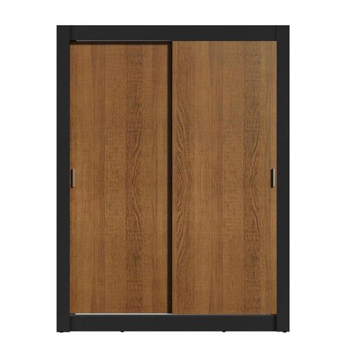 Closet Madesa 2 puertas 2 cajones negro marrón dallas