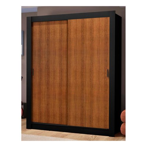 Closet Madesa 2 puertas 2 cajones negro marrón dallas