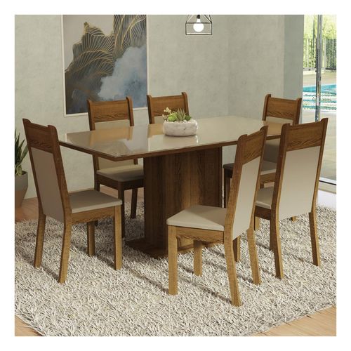 Juego de comedor Madesa con 6 sillas cmb francine