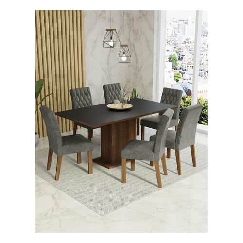 Juego de comedor Madesa con 6 sillas mnp hanna