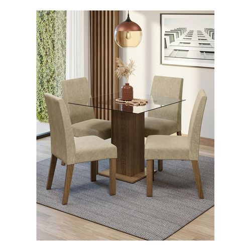 Juego de comedor Madesa con 4 sillas mi hiedra