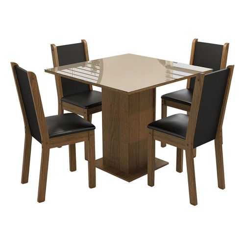 Juego de comedor Madesa con 4 sillas mcn tifani