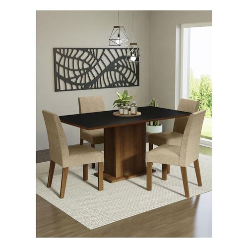 Juego de comedor Madesa con 4 sillas mni keila