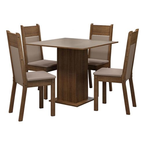 Juego de comedor Madesa con 4 sillas mcsb claire